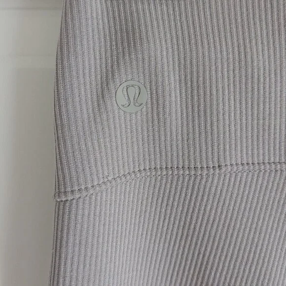 Lululemon Softstreme Ribbed Zip Flared Pant, Riverstone, Size 6 - Picture 7 of 8